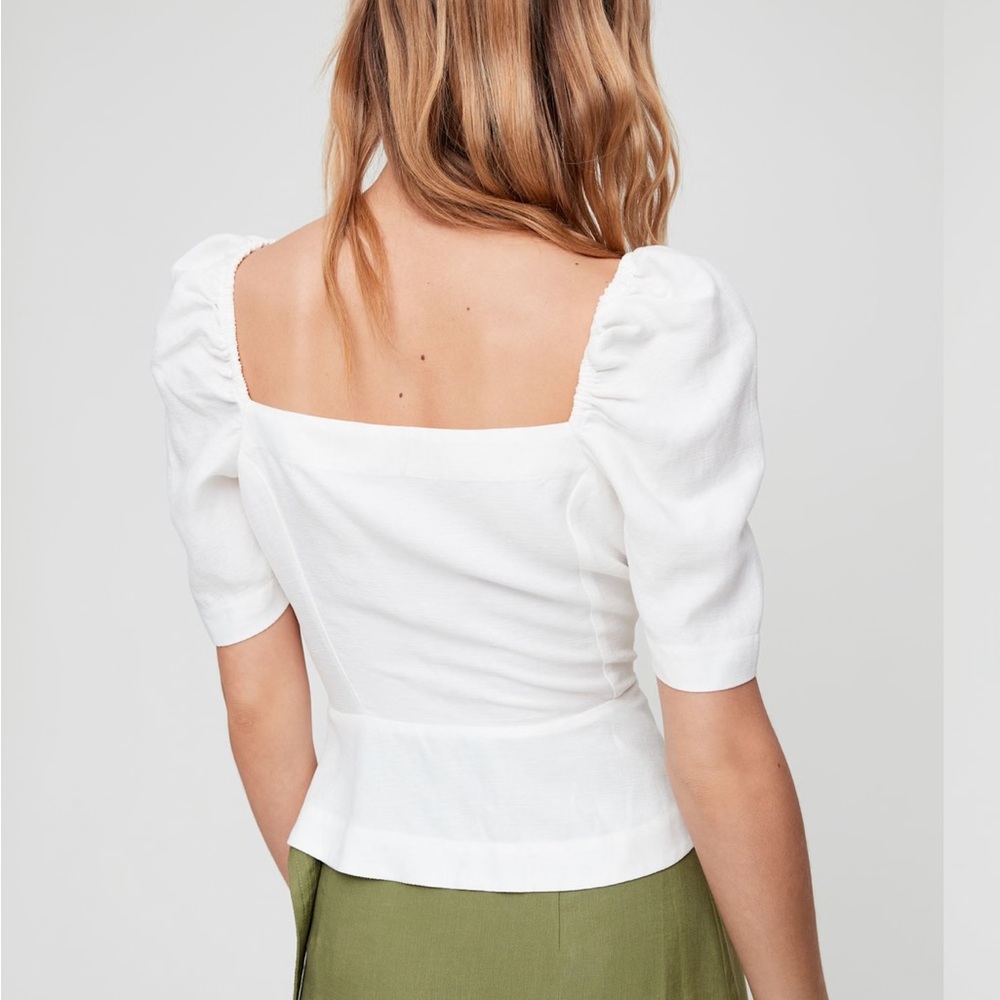 Wilfred Aritzia white linen blend Janine button blouse Small - Picture 5 of 11